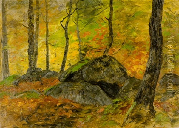 Waldlandschaft Oil Painting - Christoffer Johann Drathmann