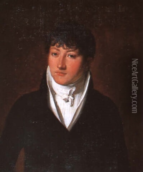 Portrait De Jeune Homme En Buste Oil Painting - Louis Leopold Boilly