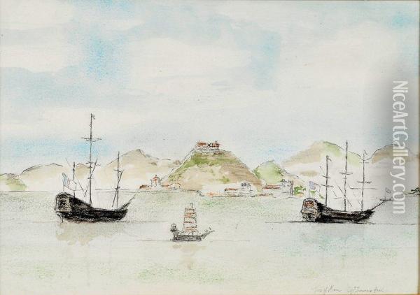Vista De Macau Oil Painting - Capitao Lawrence Quail