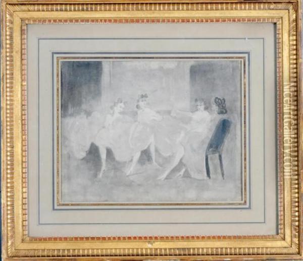 Dancers At A Barre; And A Companion Work Oil Painting - Constantin Guys