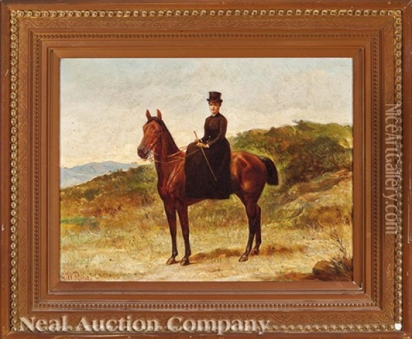Female Equestrian Oil Painting - George W. Pettit