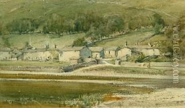 Hawkswick Village, Yorkshire Oil Painting - Arthur Reginald Smith