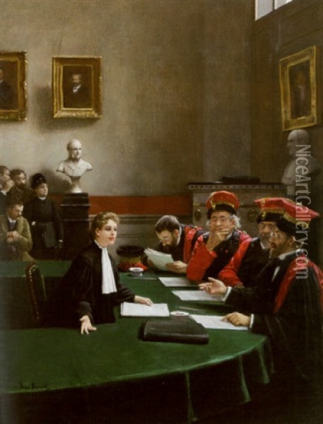 A Very Convincing Argument Oil Painting - Jean Beraud