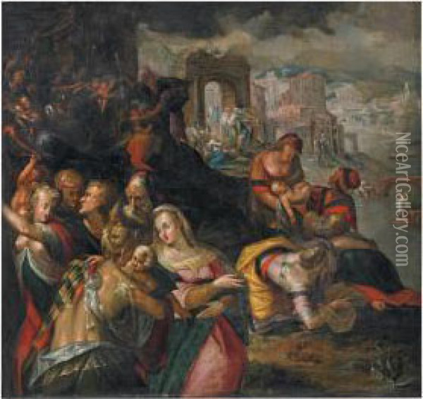 Biblische Szene(bethlehemitischer Kindermord?) Oil Painting - Gillis van Valckenborch
