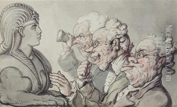 The Antiquaries Oil Painting - Thomas Rowlandson