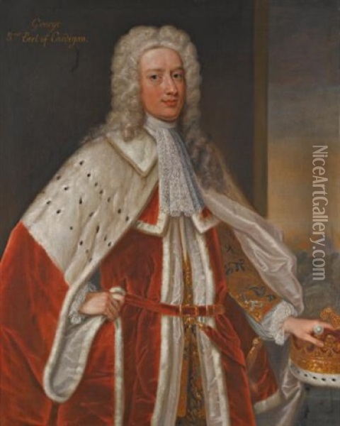 Portrait Of George, 3rd Earl Of Cardigan Wearing Peers Robes Oil Painting - Enoch Seeman