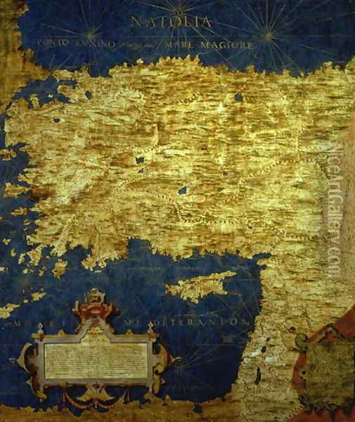 Map of Sixteenth Century Turkey, from the 'Sala delle Carte Geografiche' Oil Painting - Egnazio Stefano and Danti Bonsignori