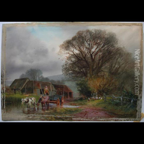 View Near Godalming, Surrey Oil Painting - Henry Charles Fox