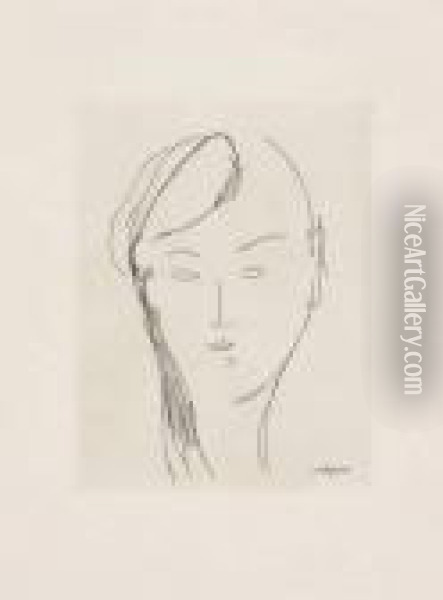 Tete De Femme Ii Oil Painting - Amedeo Modigliani