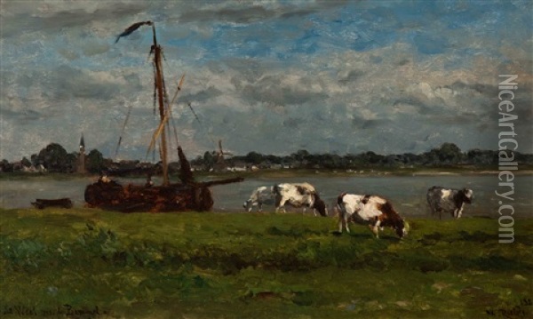 Le Waal A Zaalt-bommel Oil Painting - Willem Roelofs