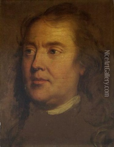 Portrait Of A Man (artist's Father, Ismael Mengs?) Oil Painting - Anton Raphael Mengs