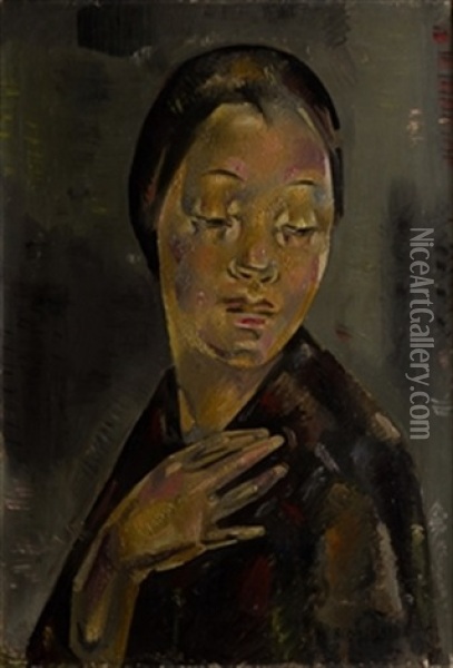 Rostro-cabeza De Mujer Oil Painting - Maria Blanchard
