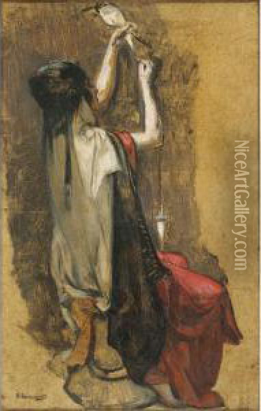 Etude Pour Une Fileuse Oil Painting - Gustave Achille Guillaumet