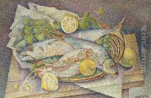 Still Life of Fish Oil Painting - Marie Vorobieff Marevna