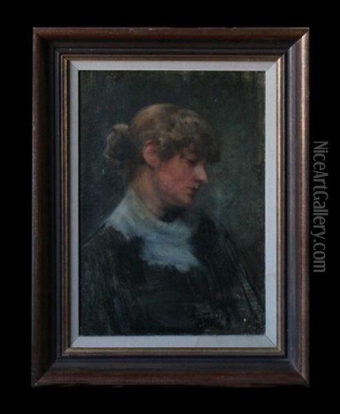 Portrait Of A Woman Oil Painting - Josephine Mary Muntz Adams
