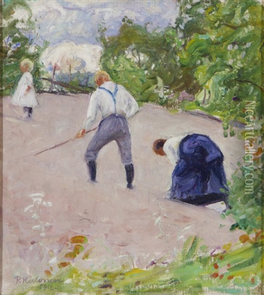Summer Garden Oil Painting - Pekka Halonen