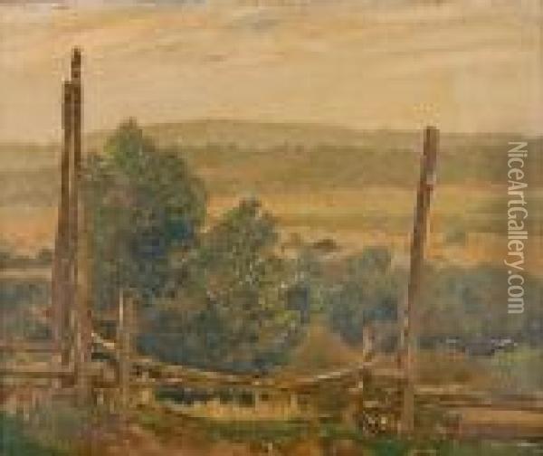 The Valley Of The Wye Oil Painting - Franz Hans Johnston