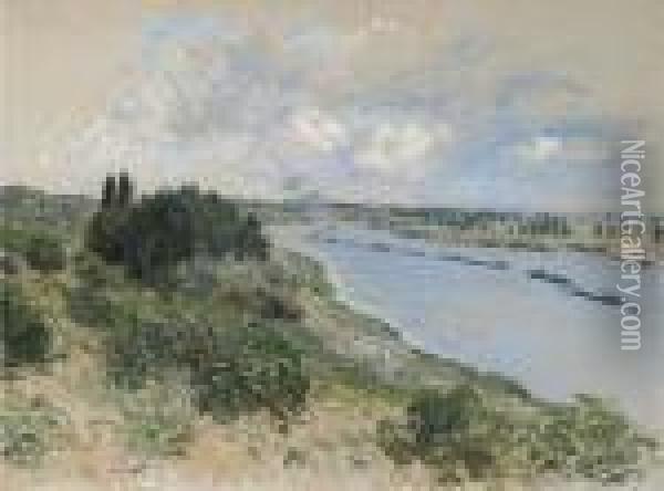 Bord De Seine A Port-villez Oil Painting - Claude Oscar Monet