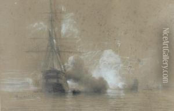 Marine : La Rade De Brest Oil Painting - Jean Antoine Theodore Baron Gudin