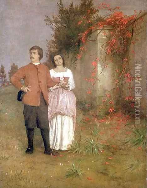 The artist and his wife Oil Painting - Arnold Bocklin