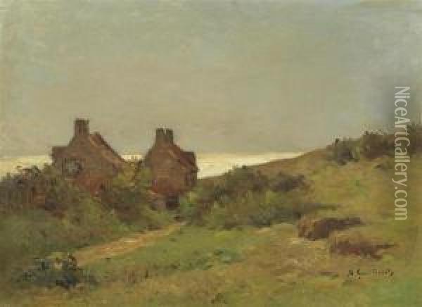 Coastal Landscape. Oil Painting - Jean Baptiste Antoine Guillemet