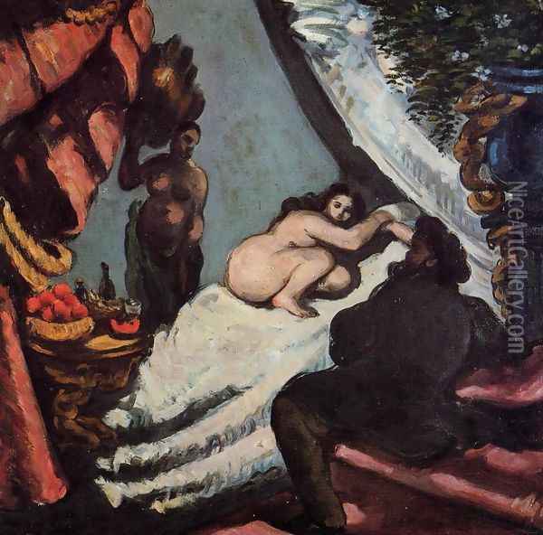 A Modern Olympia (Pasha Oil Painting - Paul Cezanne