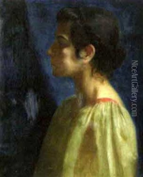 Portrait Of A Lady Oil Painting - Arthur Ellis