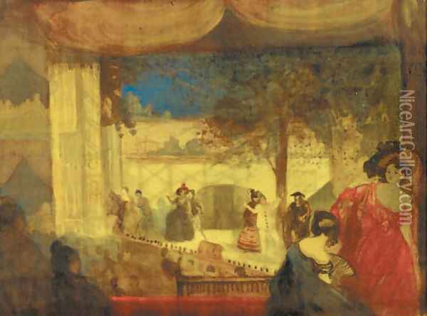 Harlequin Oil Painting - Charles Conder