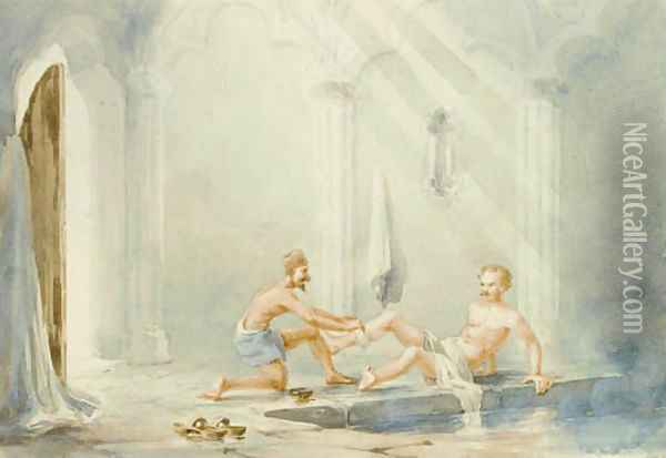 Turkish Baths including Oil Painting - William Prinsep