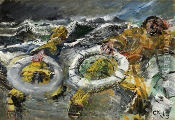Storm Oil Painting - Christian Krohg