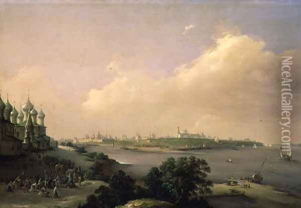 View of Yaroslavl, Russia, 1860 Oil Painting - Nikanor Grigorevich Chernetsov