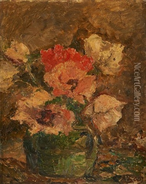 Vase Fleuri Oil Painting - Anna Boch