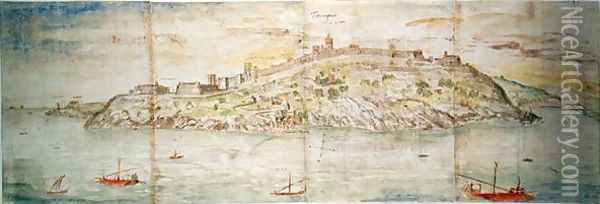 Panoramic View of Tarragona, Spain Oil Painting - Anthonis van den Wyngaerde