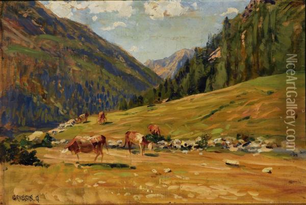 Paesaggio Alpino Oil Painting - Giuseppe Grassis