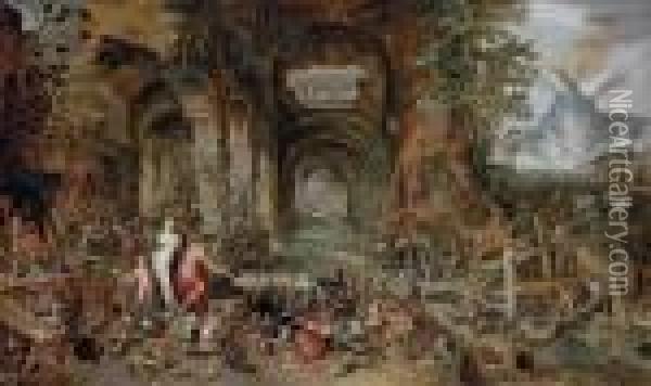 The Forge Of Vulcan Oil Painting - Jan Brueghel the Younger