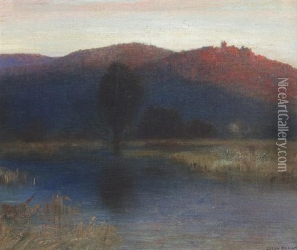 Abendstimmung An Einem See Oil Painting - Eugen Felix Prosper Bracht
