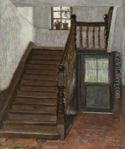L'escalier Oil Painting - Louis Thevenet
