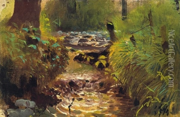 Kis Patak - Small Stream Oil Painting - Laszlo Mednyanszky