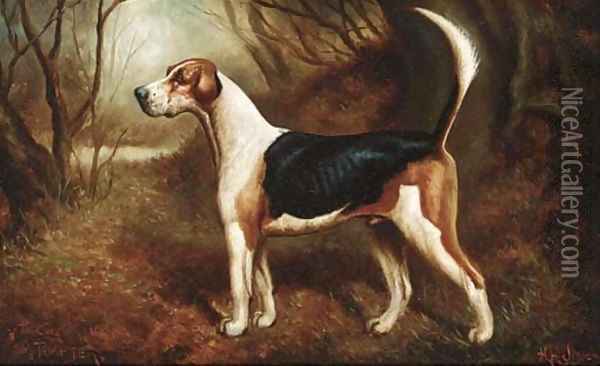 A favourite beagle Oil Painting - Herbert Jones