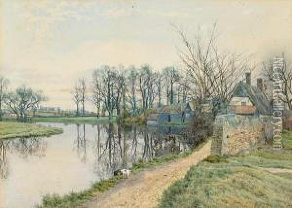 The Old Mill, Hemingford Grey Oil Painting - William Fraser Garden