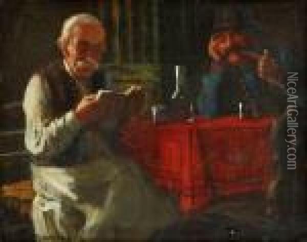 Dvaja V Krcme Oil Painting - Andor G. Horvath