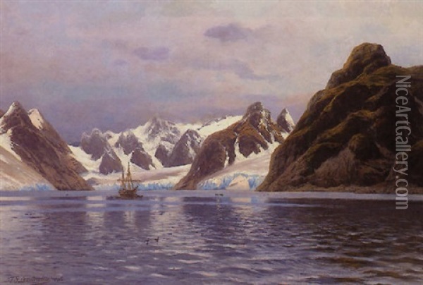 Die Magdalenen Bay Auf Spitzbergen Oil Painting - Karl Paul Themistocles von Eckenbrecher