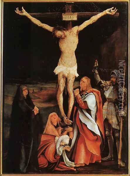The Crucifixion c. 1501 Oil Painting - Matthias Grunewald (Mathis Gothardt)