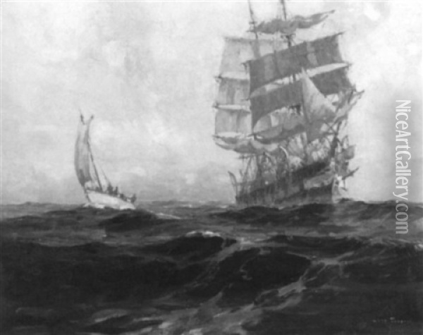Mast, Schooner And Sailboat Oil Painting - Lars Thorsen