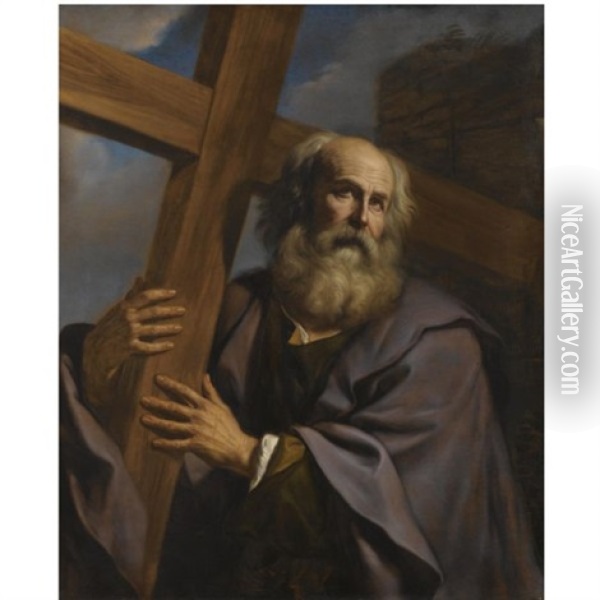 Saint Andrew Bearing His Cross Oil Painting -  Guercino