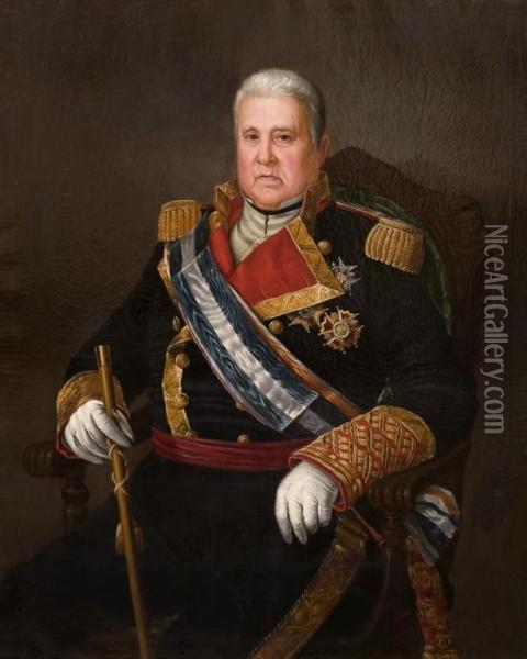 Retrato De Almirante Oil Painting - Vicente Lopez y Portana