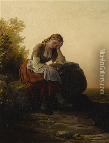 Meditation Oil Painting - Johann Georg Meyer von Bremen