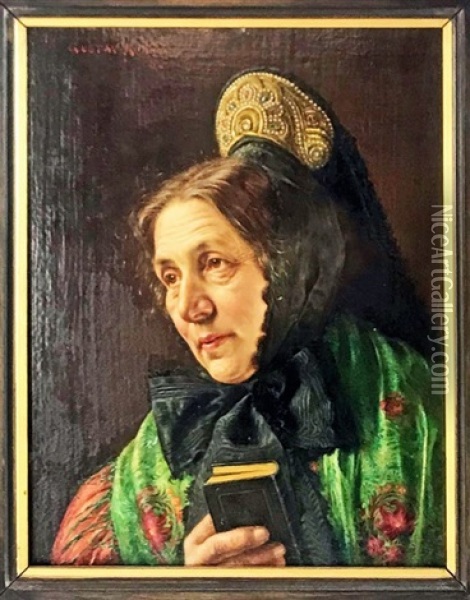 Bildnis Einer Alten Dame In Baden-wurttembergischer Tracht Oil Painting - Gustav Koehler