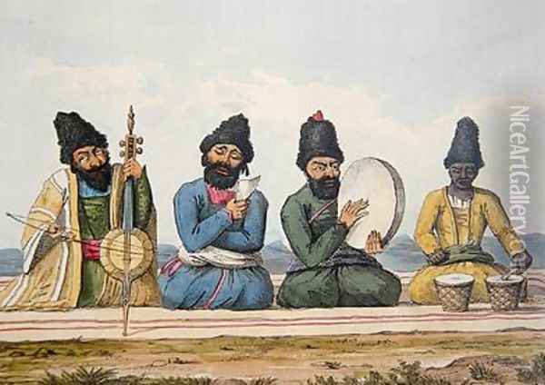 Persian Musicians from A Second Journey through Persia 1810-16 Oil Painting - Morier, James Justinian