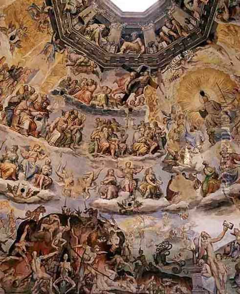 The Last Judgement, detail from the cupola of the Duomo, 1572-79 4 Oil Painting - Giorgio Vasari